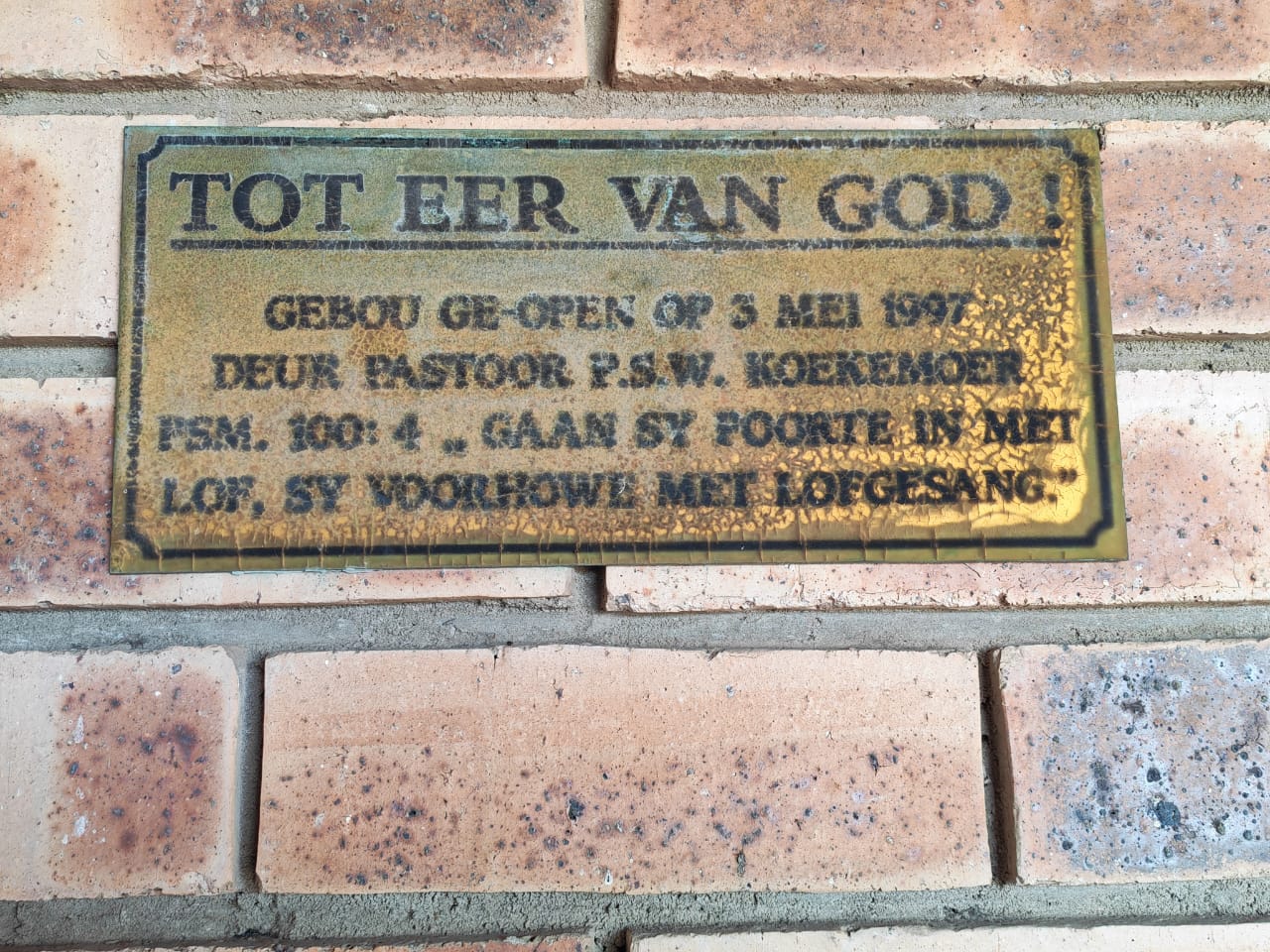 AGS Kingsway Commemorative Foundation Stone — Opened 3 May 1997